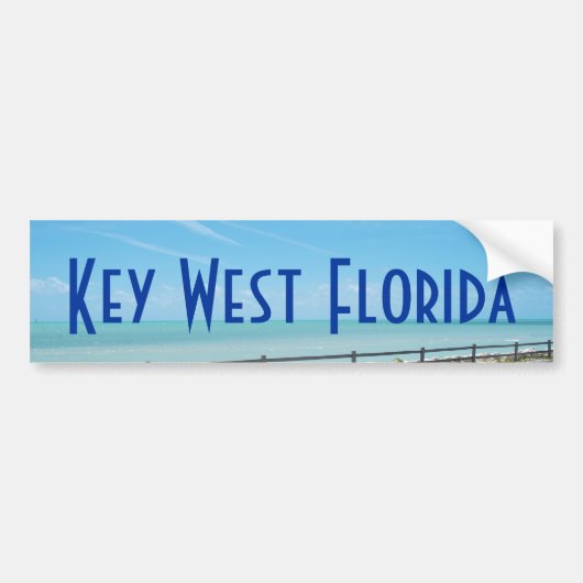 Key West Florida Aquamarine Ocean Bumpersticker (Voorkant)