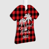 Key West Florida Beach Palm Trees gepersonaliseerd Ornament (voorkant)