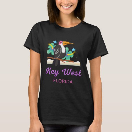 Key West Florida Beach Toucan T-shirt (Voorkant)