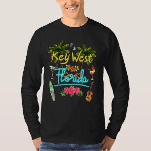 Key West Florida Beach Zomer Palm Surf Zon Set Pa T-shirt
