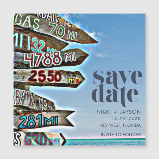 Key West Florida Bestemming Bruiloft Sla de datum (Voorkant)