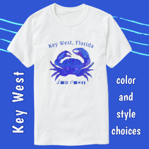 Key West Florida Colorful Ocean Blue Crab T-shirt