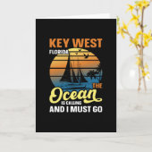 Key West Florida, de oceaan roept en het moet Kaart (Gele Bloem)