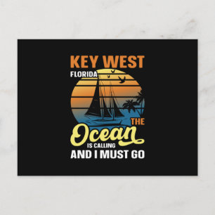 Key West florida de oceaan roept en ik moet Briefkaart