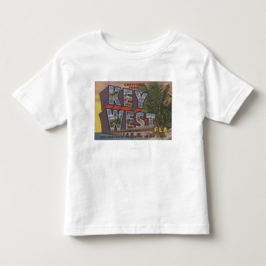 Key West, Florida - Grote Letter-scènes Kinder Shirts (Voorkant)