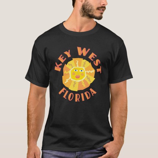 Key West Florida Happy Sun Souvenir T-shirt (Voorkant)