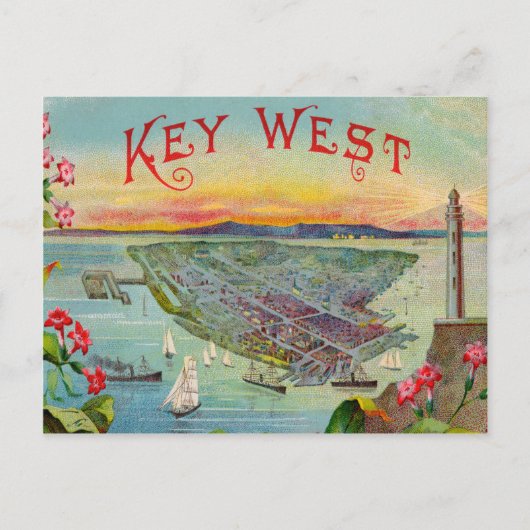 Key West Florida  Illustratie Briefkaart (Voorkant)