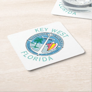 Key West - Florida Keys Vierkante Kartonnen Onderzetter