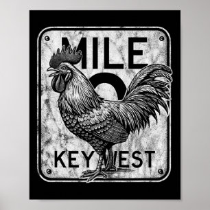 Key West Florida Kip Retro Mijl 0 Haan Distributie Poster