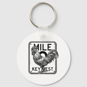 Key West Florida Kip Retro Mijl 0 Haan Mijl Sleutelhanger