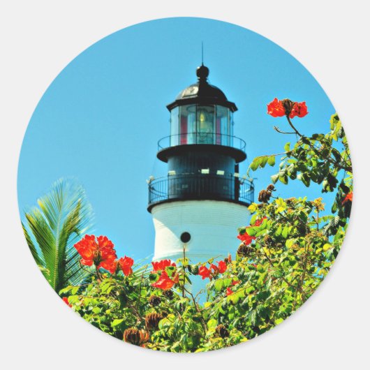 Key West, Florida Lighthouse Ronde Sticker (Voorkant)