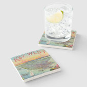 Key West Florida  luchtuitzicht kunst Stenen Onderzetter (Zijkant)