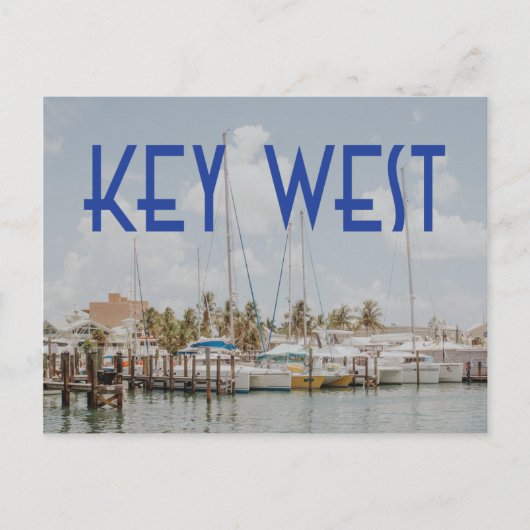 Key West Florida marina foto met boten Briefkaart (Voorkant)