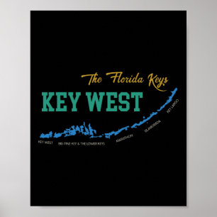 Key West Florida Miami Sfeer Strand Zonne Staat Poster