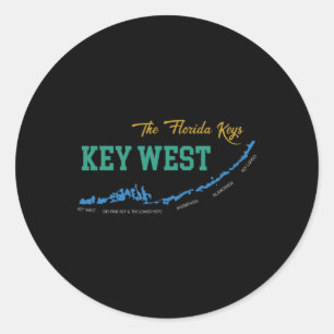 Key West Florida Miami Sfeer Strand Zonne Staat Ronde Sticker