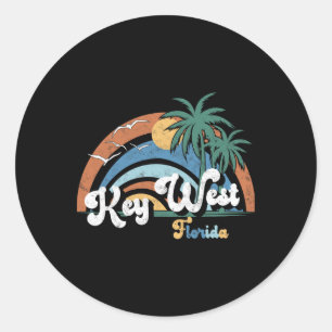 Key West Florida Miami Sfeer Strand Zonne Staat Ronde Sticker