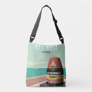 Key West Florida Mile Zero Vintage Travel Crossbody Tas