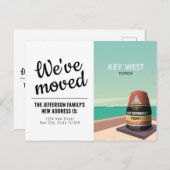 Key West Florida Mile Zero  We hebben ons verplaat Briefkaart (Voorkant / Achterkant)