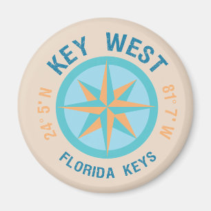 Key West Florida Nautical Pictogram Latitude Lengt Magneet