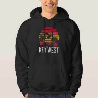 Key West Florida Retro Beach Palm Tree Sur Hoodie
