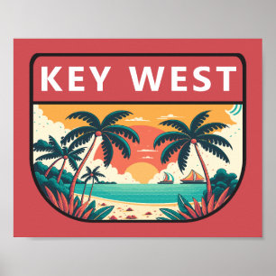 Key West Florida Retro Embleem Poster
