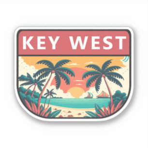 Key West Florida Retro Embleem Sticker
