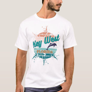 Key West Florida Retro Zonsondergang T-shirt