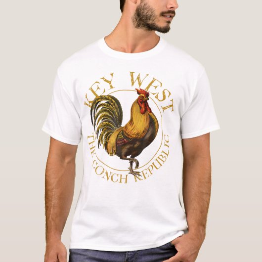 Key West Florida Rooster Design Souvenir T-shirt (Voorkant)