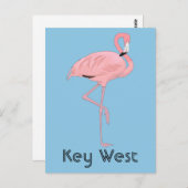 Key West Florida Roze Flamingo Briefkaart (Voorkant / Achterkant)