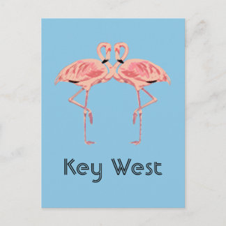 Key West Florida Roze Flamingo Koppel Briefkaart