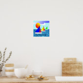 Key West Florida Sailboat Art Poster (Keuken)