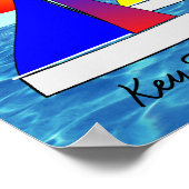 Key West Florida Sailboat Art Poster (Hoek)