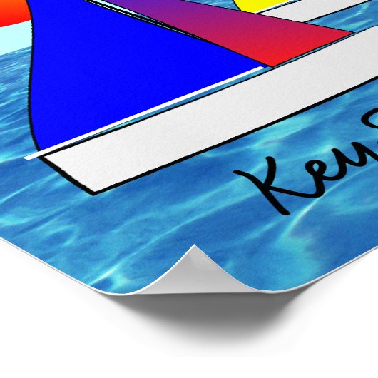 Key West Florida Sailboat Art Poster (Hoek)