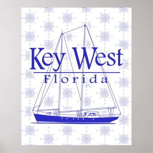 Key West Florida Sailing Poster (Voorkant)