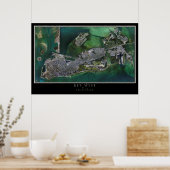Key West Florida Satellite Poster Map (Keuken)