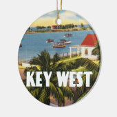 Key West Florida Scene Keramisch Ornament (Links)