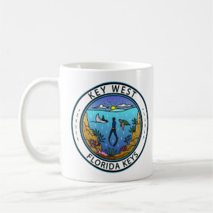 Key West Florida Scuba Retro Embleem Koffiemok