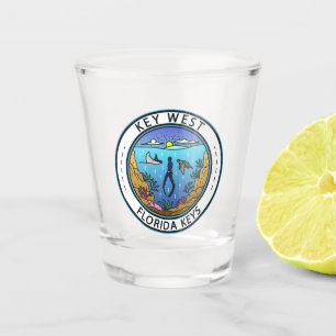 Key West Florida Scuba Retro Embleem Shot Glas