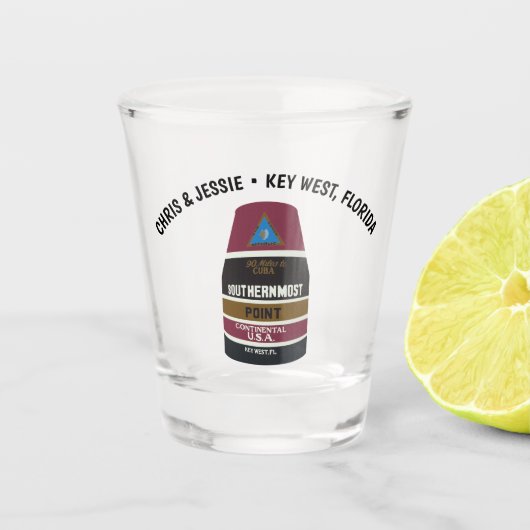 Key West, Florida Southernmost Point Marker Shot Glas (Voorkant)