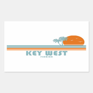 Key West Florida Sun Palm Trees Rechthoekige Sticker
