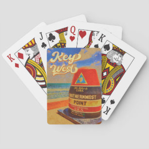 key west Florida Sunset Vacation Souvenirs  Pokerkaarten