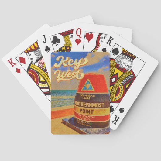 key west Florida Sunset Vacation Souvenirs Pokerkaarten (Achterkant)