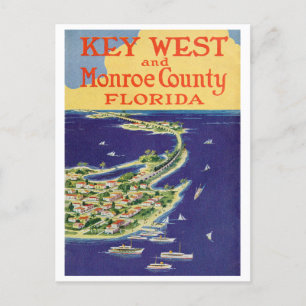 Key West Florida Travel en illustratie Briefkaart