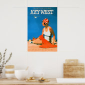 Key West Florida Travel Repro Poster Beach Retro (Cuisine)