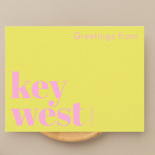 Key West Florida typografisch geel Briefkaart