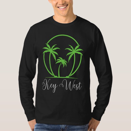 Key West Florida Vacation Beach Tropical Palm Tree T-shirt (Voorkant)