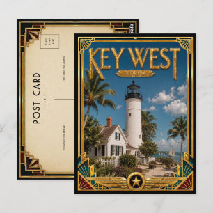 Key West Florida Vintage Art Deco Gouden Tijdperk Briefkaart