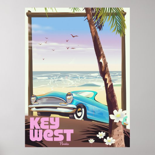 key west florida vintage travel poster (Devant)