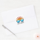 Key West Florida Zonnebril Vierkante Sticker (Envelop)