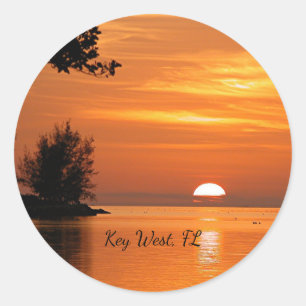 Key West, Florida zonsondergang Klassieke Ronde St Sticker
